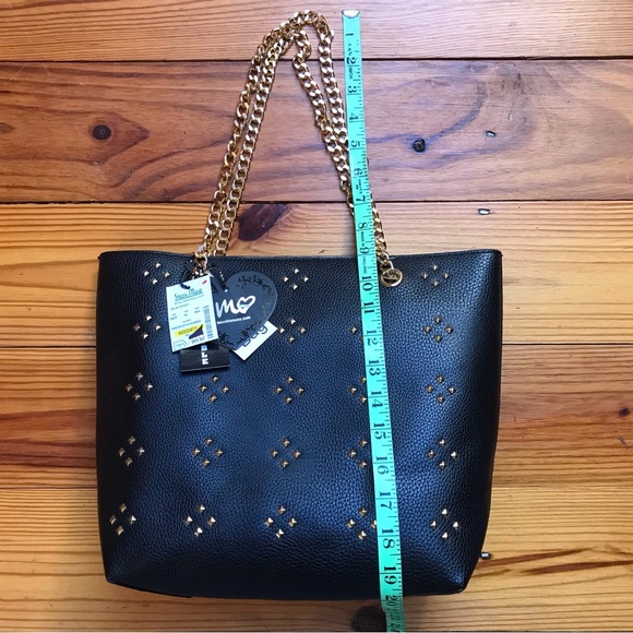 ImoShion USA Black Faux Leather Gold Chain Charger USB Purse Bundle, NWT, 14” - Picture 16 of 16